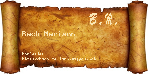 Bach Mariann névjegykártya