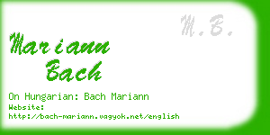 mariann bach business card